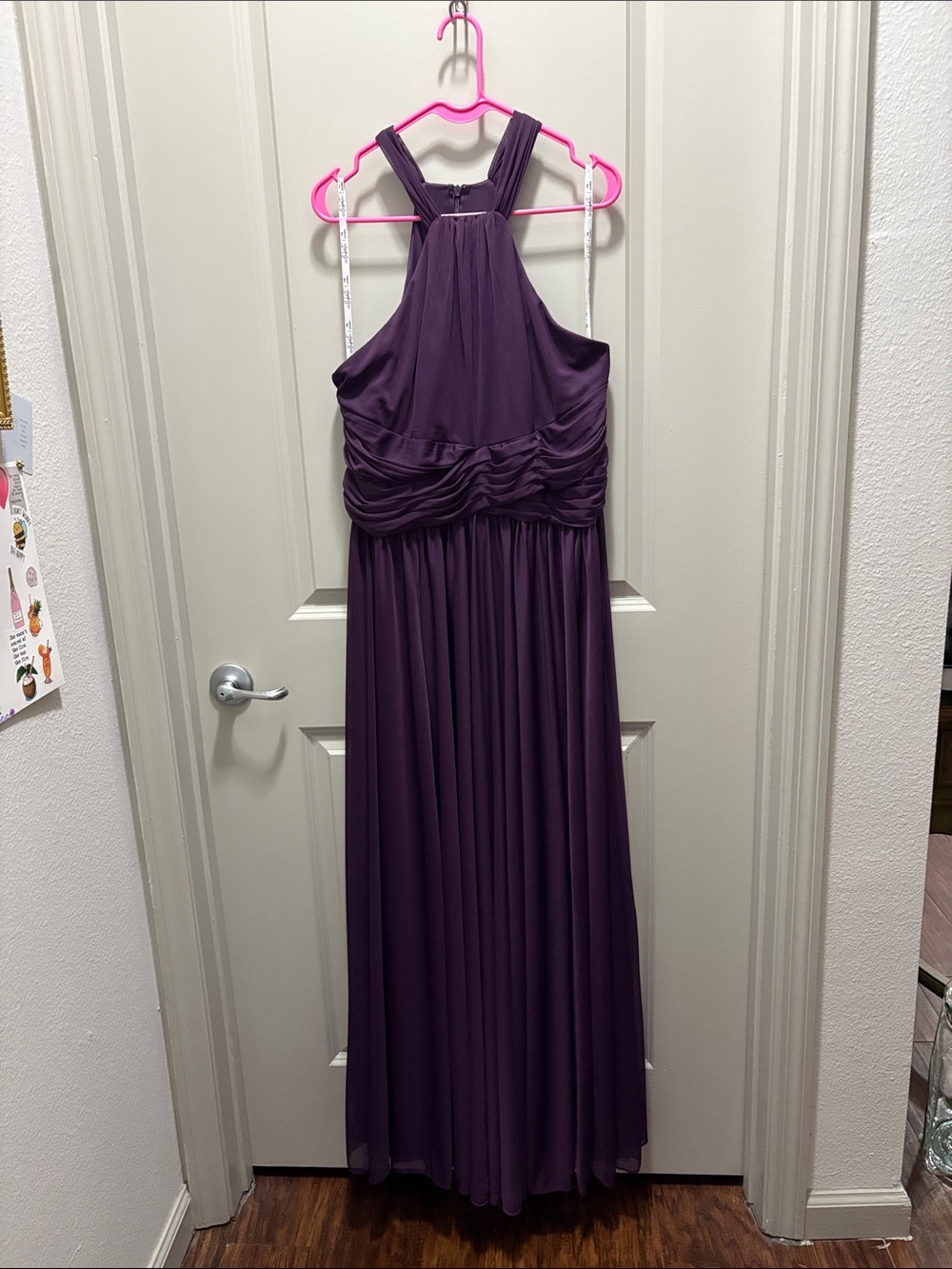 Elegant Deep Plum Halter Maxi Dress
